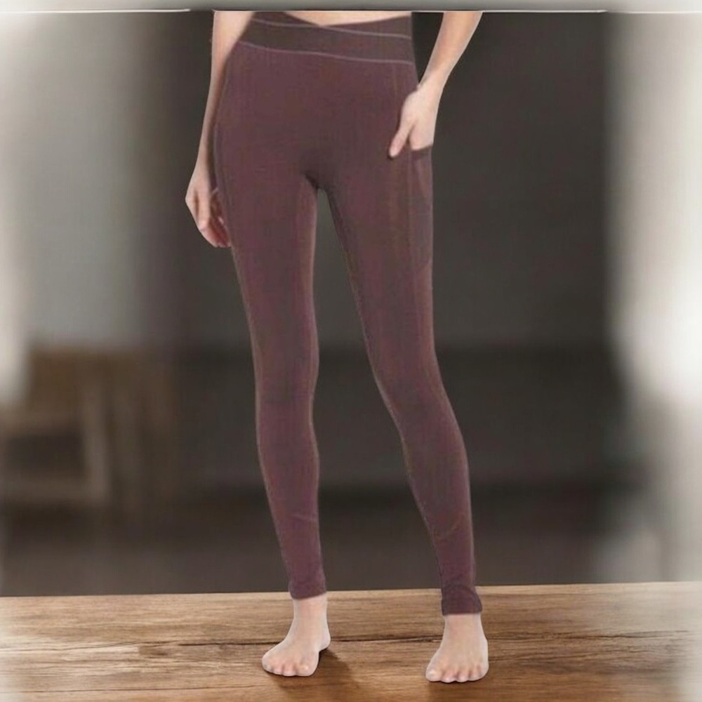 Free People Brown High Rise Crossover Waist Leggings Women’s Size XS